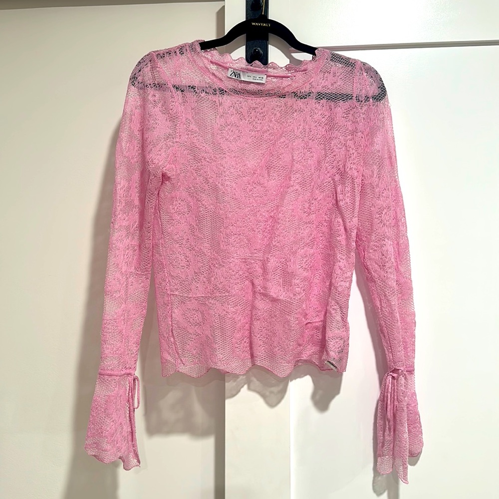 Lace pink blouse